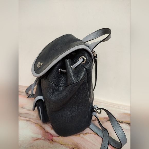 Coach C5672 Pennie backpack 22 in Pebble Leather Midnight Multi - Picture 4 of 14